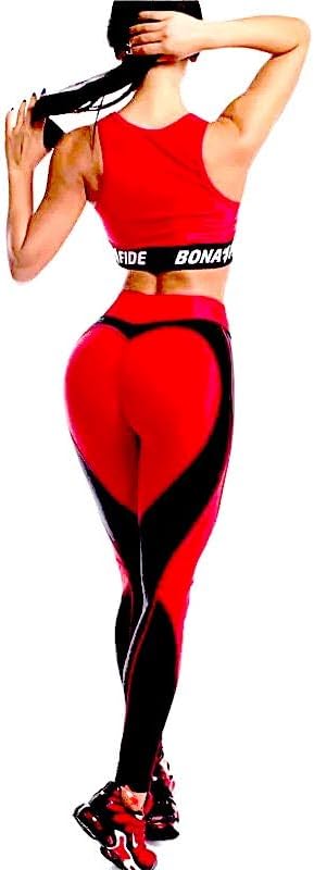 Women's Heart Shaped Pants, Patchwork Printed, High Elasticity Sports Leggings