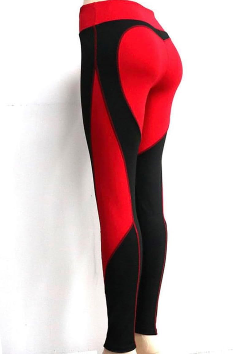 Women's Heart Shaped Pants, Patchwork Printed, High Elasticity Sports Leggings
